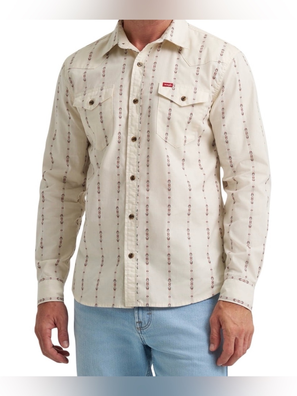 Wrangler Men’s Slim Fit Long Sleeve Woven Twill Shirt